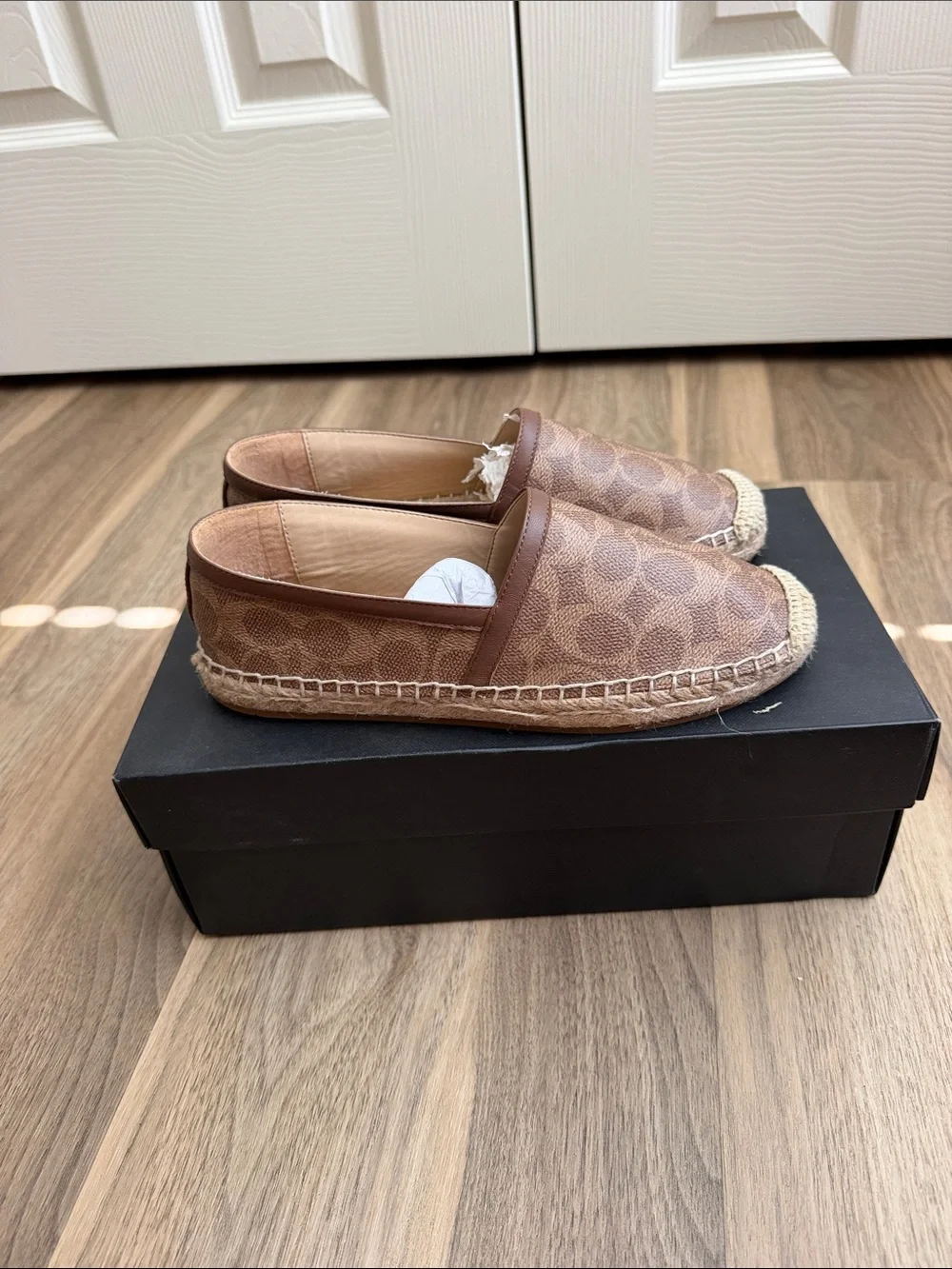 Coach Brown Signature Canvas Espadrille Slip-On